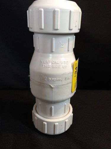 Flo control white pvc compression 1 1/2&#034; swing checkvalve sewage pool pond pump for sale