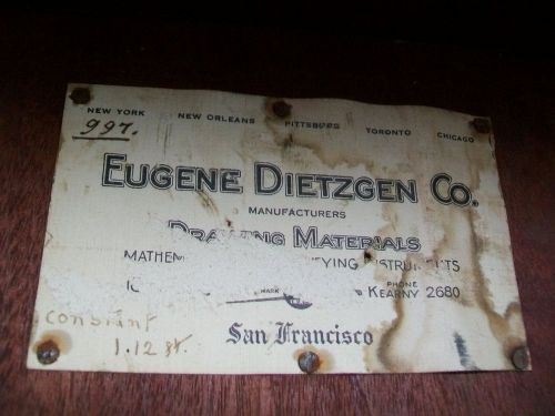 ca. 1913 Dietzgen vintage transit san francisco og box model 1122 barrett &amp; hilp