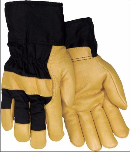 Red Steer Mens Lined Grain Pigskin Leather Work Gloves Insulated Safety Cuff