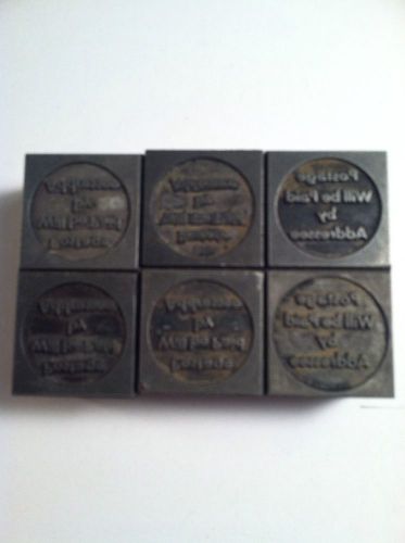 Vintage Metal Letterpress Printers Blocks Lot of 6