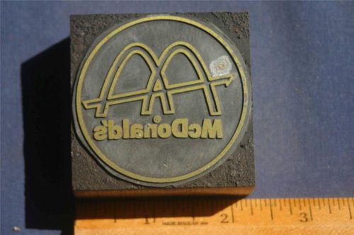 Vintage Letterpress Printing Block McDonalds Old Logo Emblem    (2)