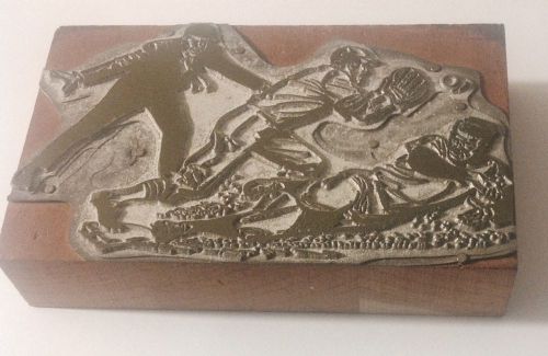 Wooden Baseball Players Printing Block Vintage 20s/30s Ty Cobb? Umpire