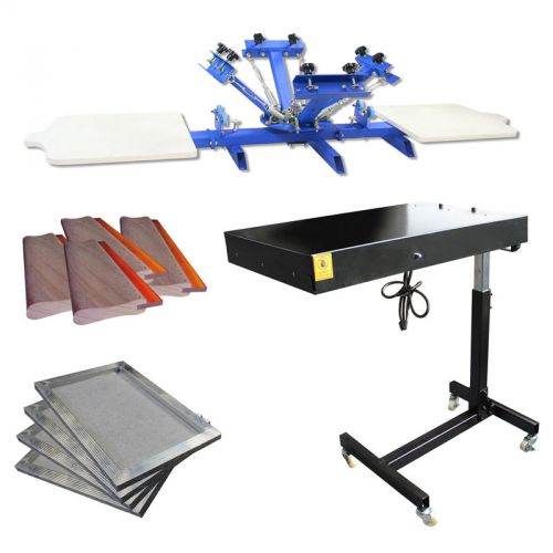 Simple kit  ! 4-2 Screen Printing Machine &amp; Flash Dryer Package