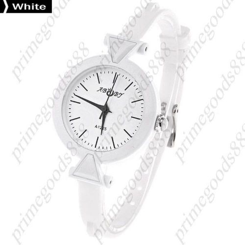 Round Case Quartz Wrist Watch Children Kid Kids Child Unisex Small White