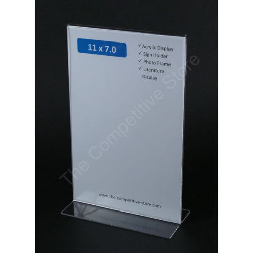 Sign holder 11&#034; h x 7&#034; w acrylic bottom box of 6 -perfect for countertop display for sale