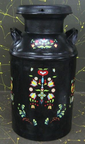 10-Gallon Decorated Milk Can Clean Inside (Shearer Phila. PA Lid)