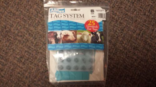 ALLFLEX Tag System 25 Livestock Ear Tags Medium Female Small Male BLUE Blank