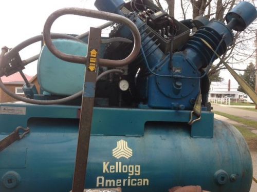 Kellogg american air compressor model db462b with leroy somer 20 hp motor for sale