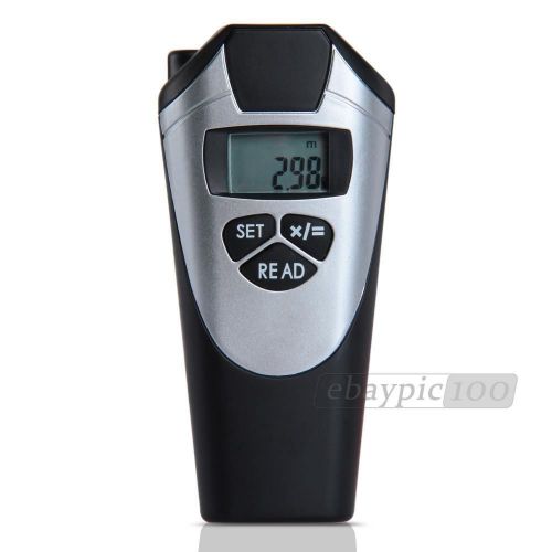 Portable Ultrasonic Laser Pointer Distance Meter Measuring 18M/60FT Black