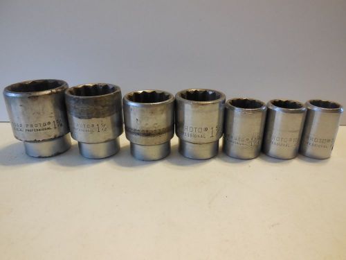 7 proto professional 3/4&#034; drive 12 point sockets 1-5/8in to 7/8in **usa** for sale