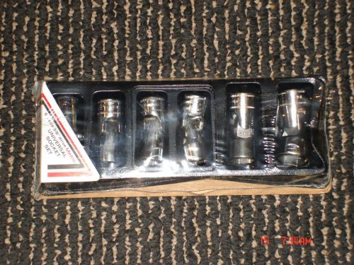 NEW IN BOX SNAP-ON 206FSUM 6 PC. 3/8 DRIVE METRIC CHROME UNIVERSAL SOCKET SET