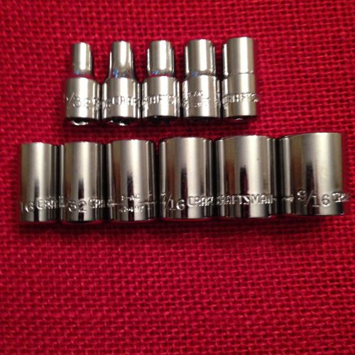 NEW CRAFTSMAN  1/4&#034; Drive Size, 11 PIECE SOCKET SET 6PT STD INCH