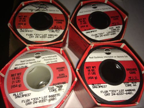 Lot of 4 Rolls - 1  KESTER 24-6337-6417 WIRE SOLDER