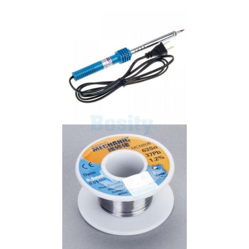 60w 110v heat pencil tip welding solder soldering iron kit +0.5mm soldering wire for sale