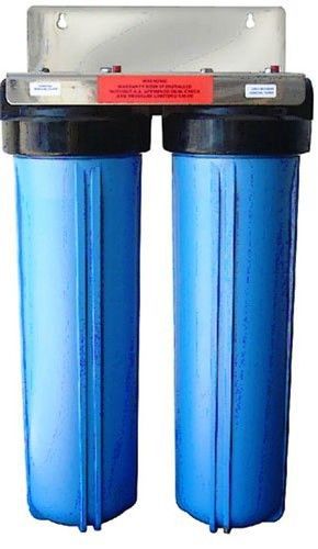 DUAL BIG BLUE WATER FILTERS HOUSING 4.5&#034; X 20&#034; 1&#034;NPT