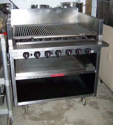 Magikitchi&#039;n floor model stainless steel radiant char broiler model: fm-rmb-636 for sale