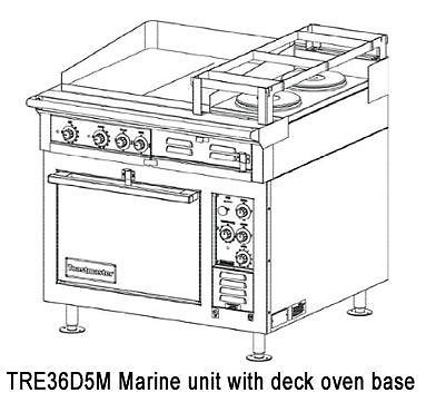 TOASTMASTER TRE36D4M 36&#034; MARINE HEAVY DUTY RANGE w/ 6 HOTPLATES &amp; DECK OVEN