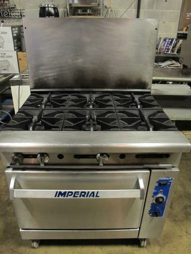 IMPERIAL 36&#034; 6 BURNER NATURAL GAS RESTAURANT RANGE STOVE OVEN ON CASTER