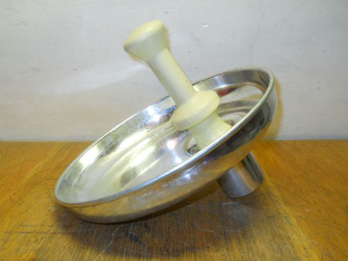 Used Meat Grinder Aluminum Tray and Plastic Plunger