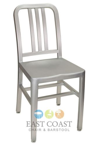 New ECONOMY Shipyard Outdoor Aluminum Three Bar Vertical Back Restaurant Chair