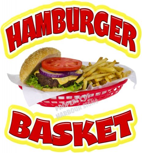 Hamburger Basket Decal 14&#034; Burgers Food Truck Restaurant Concession Sticker