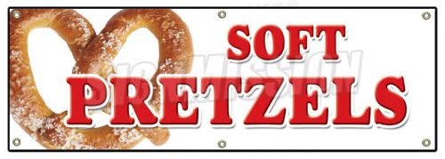 72&#034; SOFT PRETZELS BANNER SIGN pretzel stand cart signs fresh hot baked big huge
