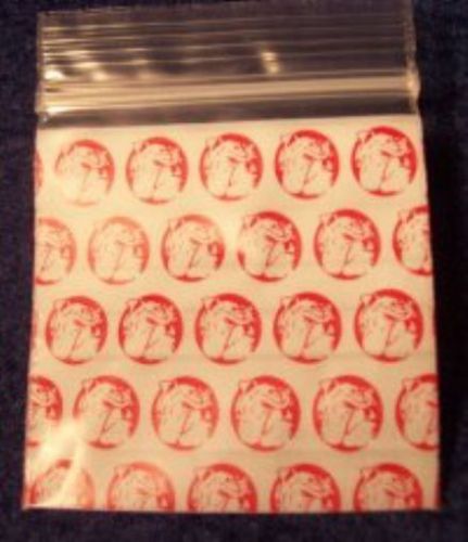 Printed Mini-ZipLock - Zip Lock Bags/Baggies -300 - 2&#034;w?X 2&#034;h? Bull Dog