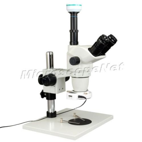 2MP Digital Trinocular Zoom Stereo Microscope 6.7X-45X+54 LED Light 4 Inspection