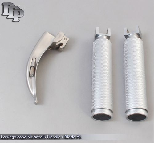 LARYNGOSCOPE MEDIUM + SMALL HANDLE + MACINTOSH BLADE #2 INTUBATION ANESTHESIA