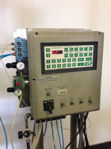 Pressure gravity 6/12 head liquid filler control panel with sensors. inline elf for sale