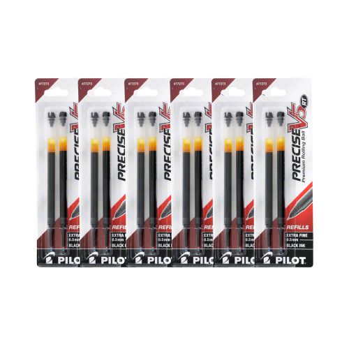 12 Pilot Precise V5 Rollerball Pen Refills, 0.5mm, Extra Fine Point, Black