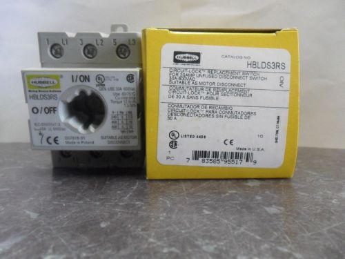 New Hubbell HBLDS3RS Circuit Lock Replacement Switch 30A 600VAC NIB