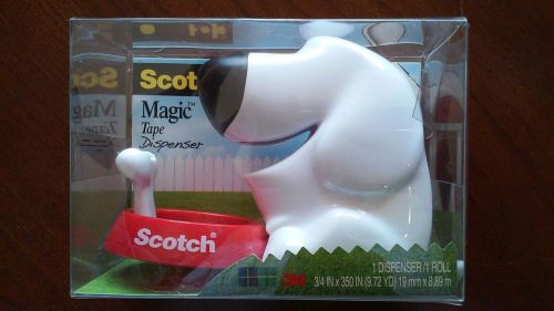 SCOTCH 3M DOG MAGIC TAPE DISPENSER+ 1 ROLL TAPE, NEW IN PACKAGE