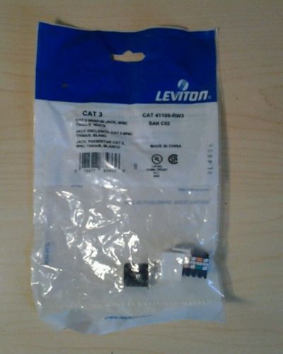 LEVITON  41108-RW3 JACK CONNECTOR WHITE CAT 3 RJ45   (IN11)