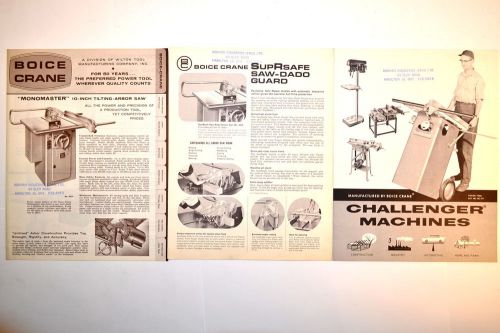 BOICE CRANE BROCHURE BC-205 &amp; BC-206 CHALLENGER MACHINE POWER TOOL CATALOG RR819