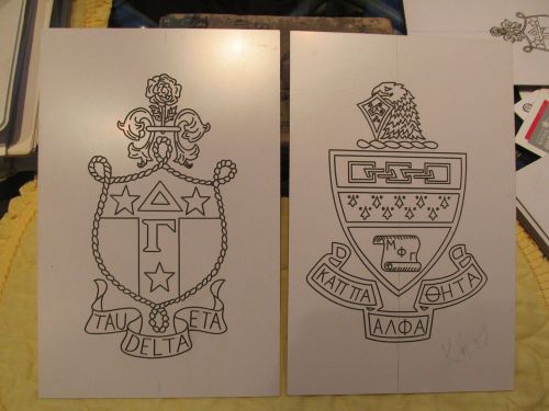 Engraving templates college sorority delta gamma &amp; kappa alpha theta crests for sale