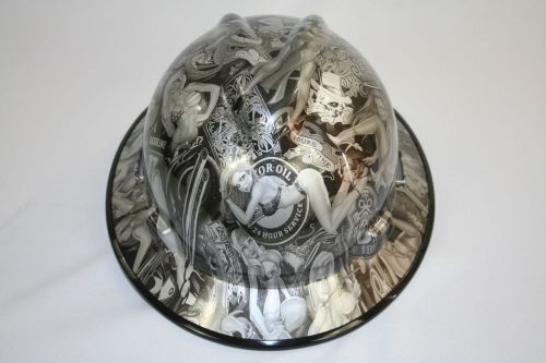 New Custom MSA V-Gard (Full Brim) Hard Hat W/Fas-Trac Ratchet Naughty Boy