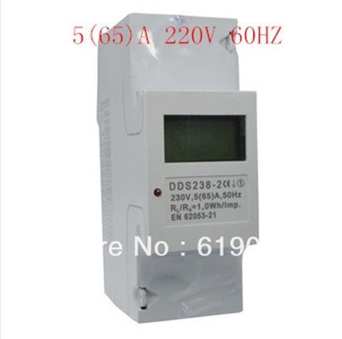 5(65)A 220V 60HZ DDS238-2 Single phase Din rail KWH Watt hour energy meter