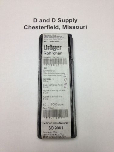 DRAEGER 6728181,  Hydrochloric Acid Detector Tube, PK 10, 3YCD4