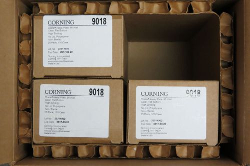 Qty 75 Corning Costar 96-Well Assay Plates High Binding Clear Flat Bottom # 9018