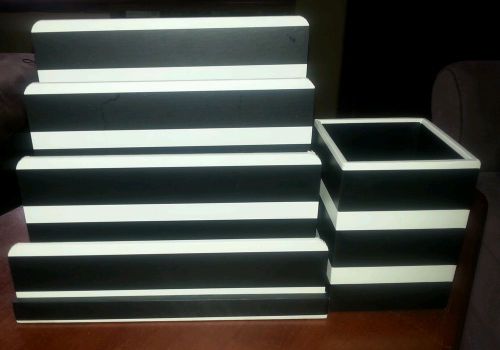 Black &amp; White See Jane Work Desk File &amp; Letter Sorter&amp; Pencil Cup Set