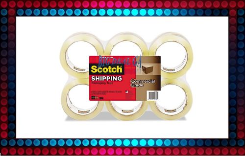Scotch 3750 commercial grade packaging tape 1.88&#034; x 54.6 yds clear 6 pack for sale