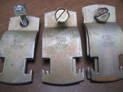 LOT 3 KINDORF ASSORTED  C-106 CONDUIT CLAMP 1-1/4 in Steel City