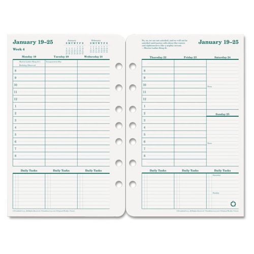 Original Dated Weekly/Monthly Planner Refill, Jan.-Dec., 5-1/2 x 8-1/2, 2015