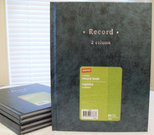 Staples 2 Column Record Accounting Book Hardcover Columnar 7-1/4&#034;x9-1/2&#034; 80 Page