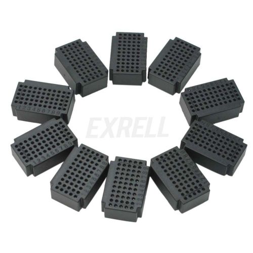 10pcs Mini Solderless PCB Breadboard Prototype Test Develop 55 Points Black