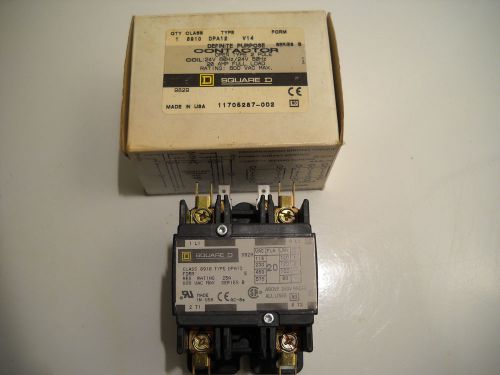 SQUARE D 8910 DPA12 V14 CONTACTOR 2 POLE 20A 600V 24V COIL NEW IN BOX