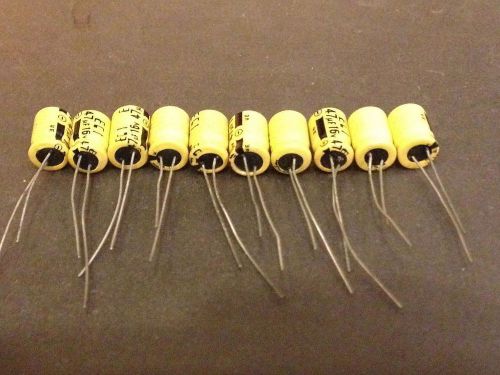 10 x 47uf (47 mfd) 16v Radial Electrolytic Capacitors