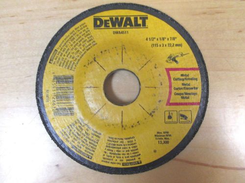 DeWalt 4-1/2&#034; x 1/8&#034; x 7/8&#034; Metal Cutting/Grinding Blade DWA4511