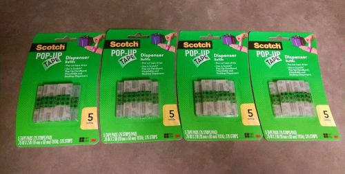 Lot Of 4 New Scotch Pop Up Tape Refill Packages (5 Refills of 75pcs/package)